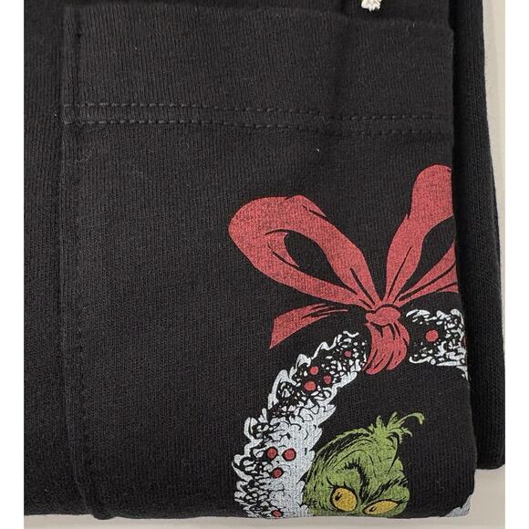 American Eagle Mens Grinch Lounge Fleece PJ Set Size Medium Black NWT - Picture 2 of 8